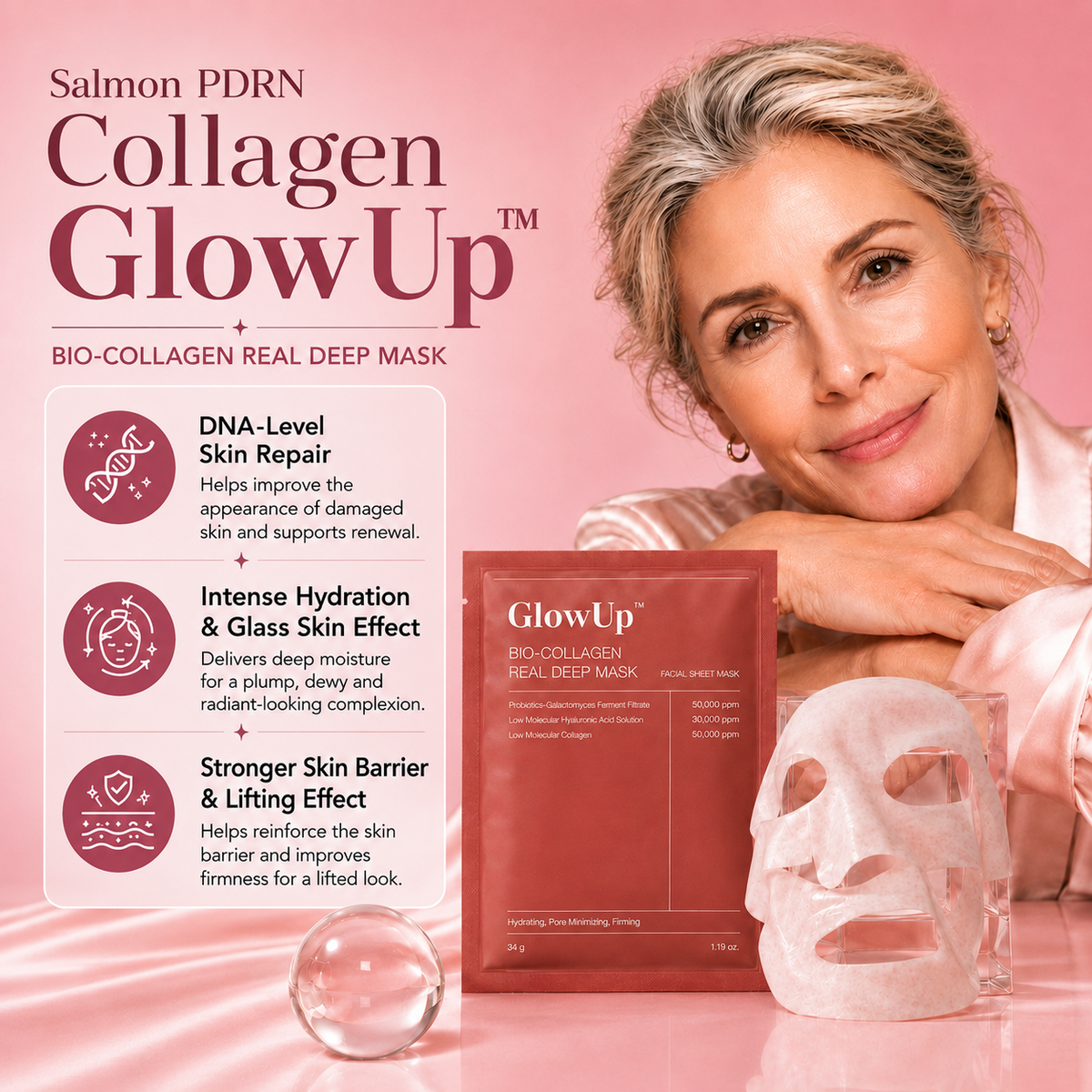 GlowUp™ | Salmon PDRN Collagen Gel Mask