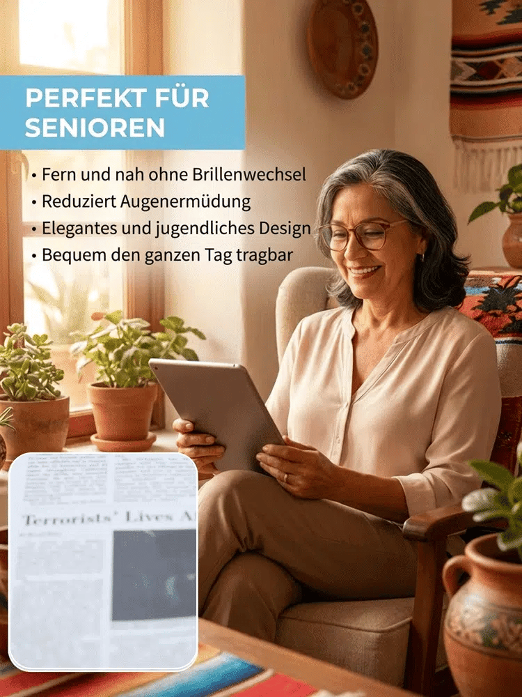 ZOom - Blaulichtfilterbrille mit Autofokus für Nah- und Fernsicht.