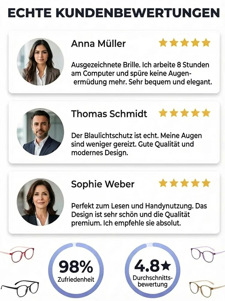 ZOom - Blaulichtfilterbrille mit Autofokus für Nah- und Fernsicht.